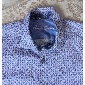Robert Graham Atkins Geo Print Classic Fit Short Sleeve Shirt Size XL $198